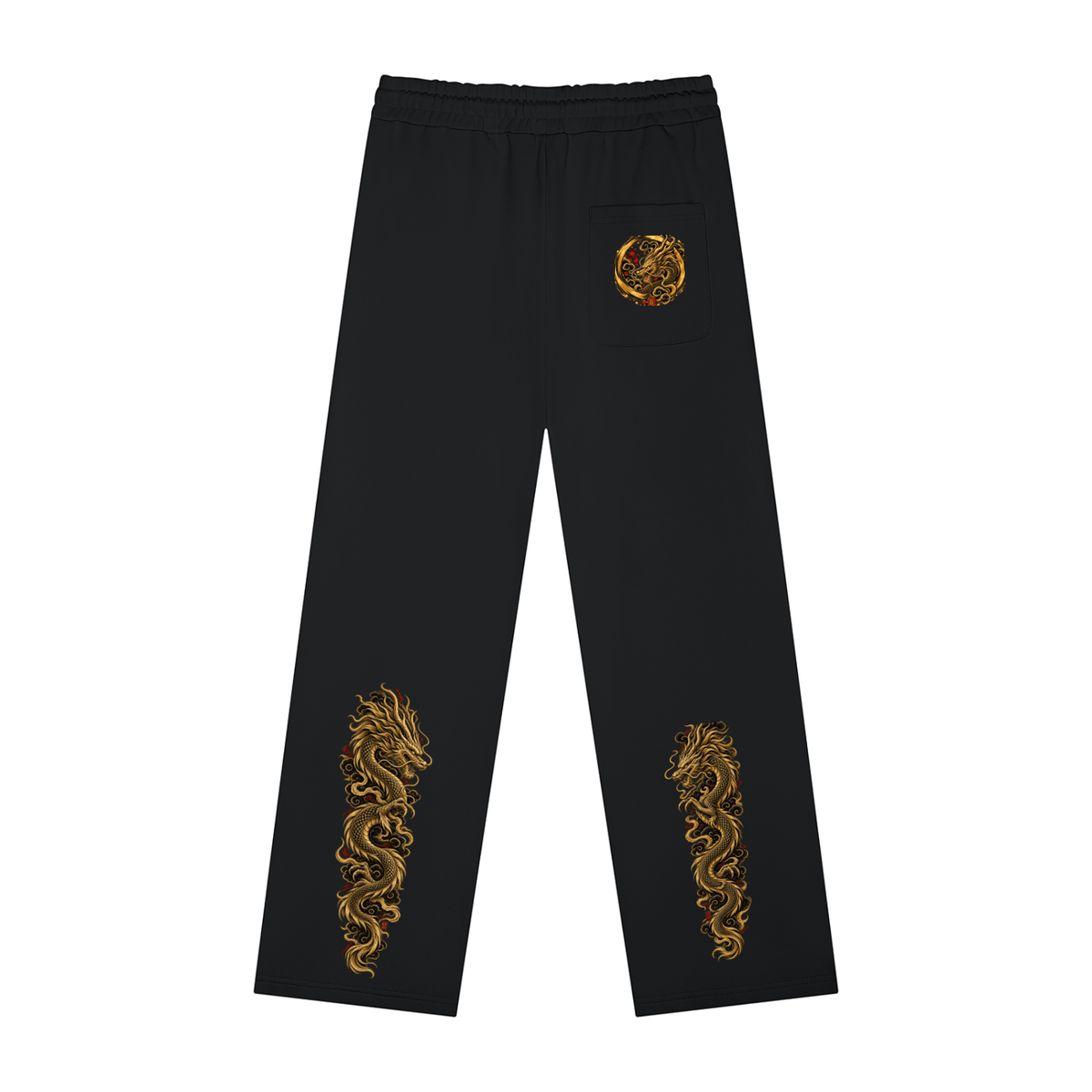 Dragon Soul Black &amp; Gold Sweatpants Drop 001